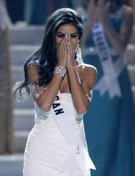 Rima Fakih reacts to winning Miss USA 2010