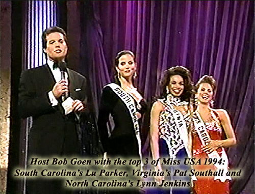 Bob Goen with the top 3 of Miss USA 1994